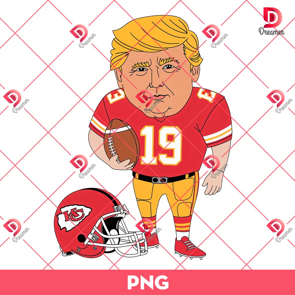 Trump KC Chiefs Player PNG, Donald Trump NFL Football PNG