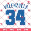 Valenzuela 34 SVG PNG DXF EPS, Los Angeles Dodgers Valenzuela SVG PNG, World Series Champions 2024 SVG PNG