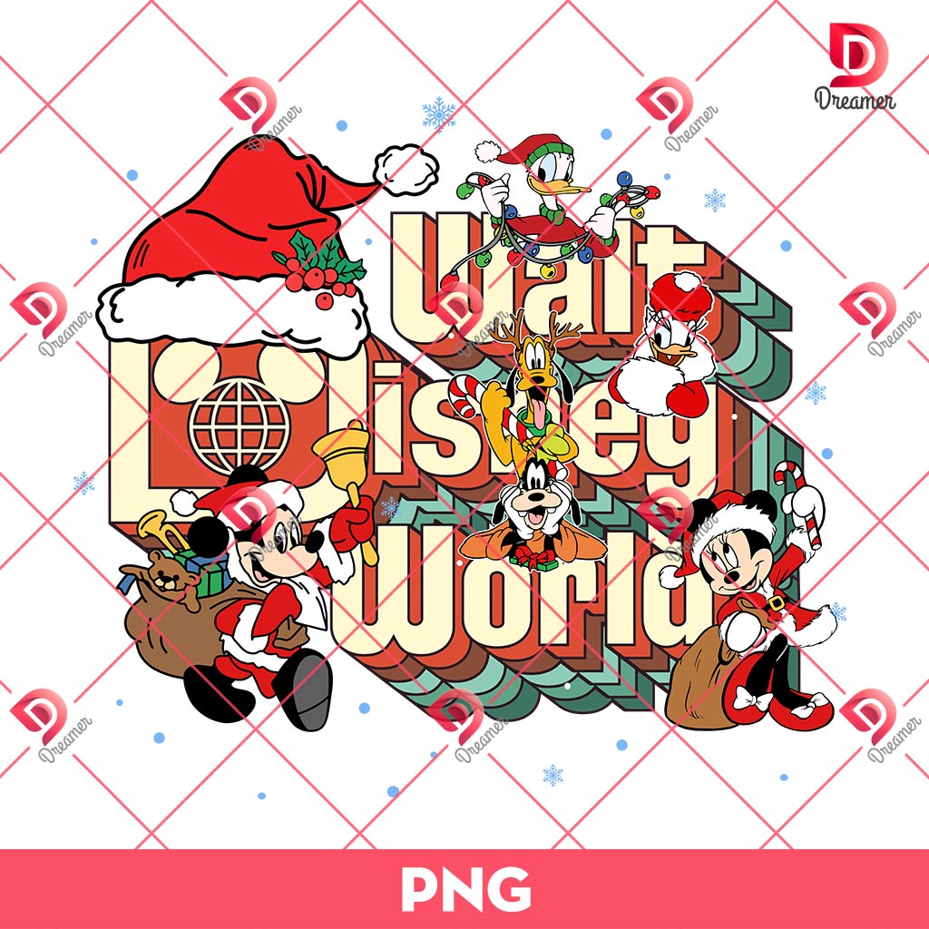 Walt Disney World Merry Christmas PNG, Mickey And Friends Christmas PNG