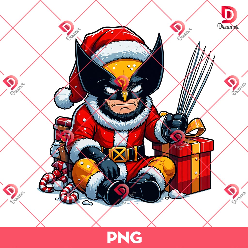 Wolverine Merry Christmas PNG, Superhero Christmas PNG