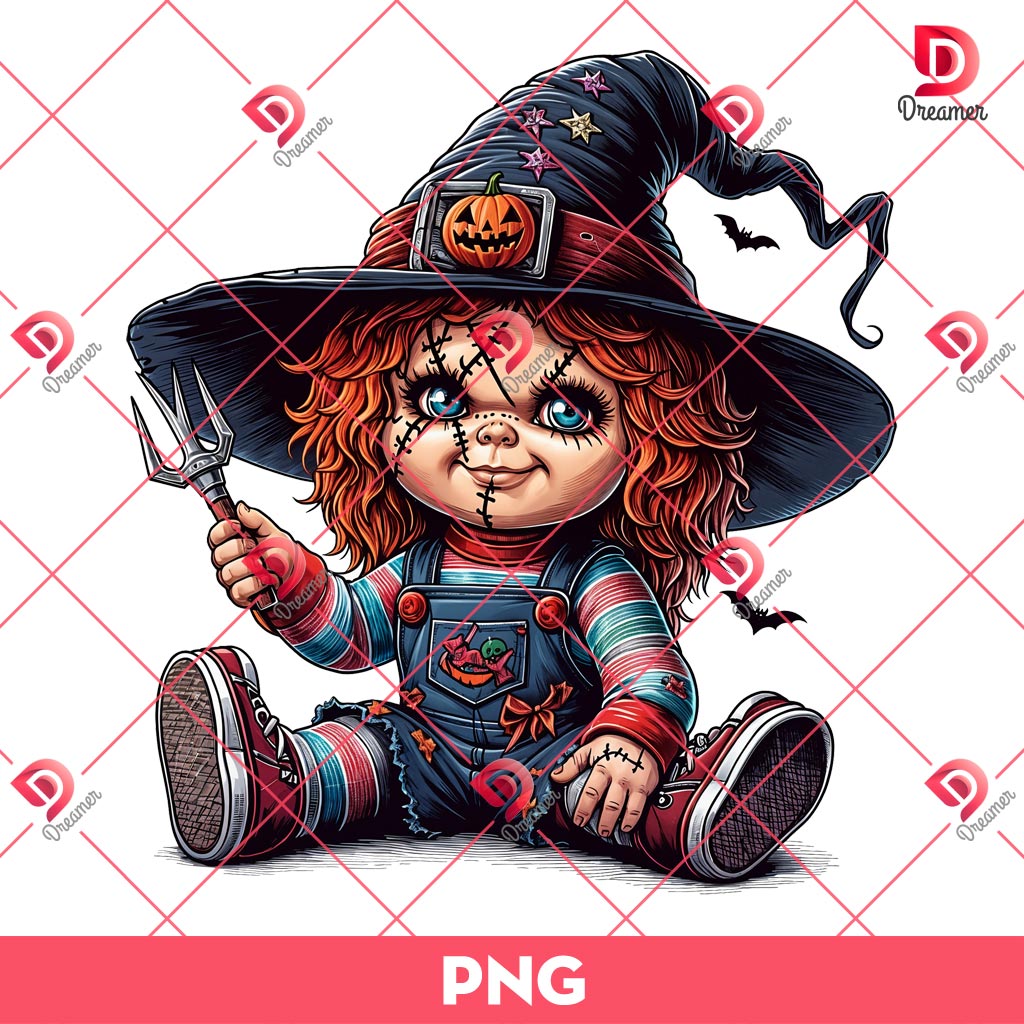Witch Chucky Halloween PNG, Horror Characters PNG