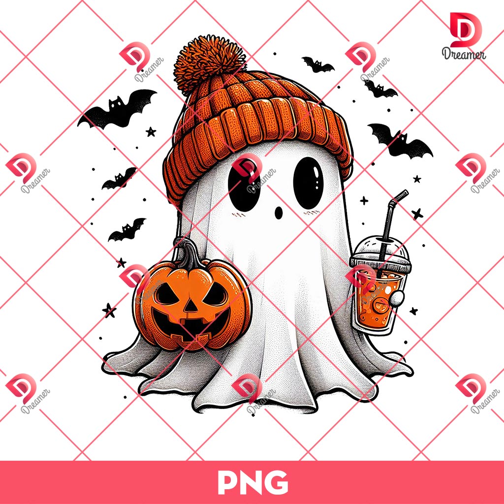 Cute Ghost Halloween Design PNG, Spooky Season PNG