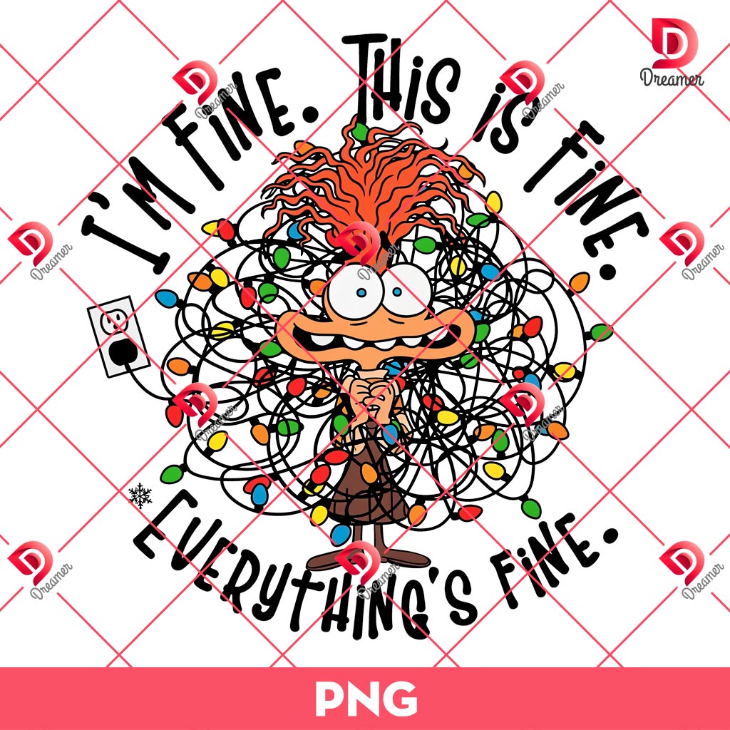 Anxiety Inside Out Christmas PNG, Im Fine This Is Fine Everythings Fine PNG