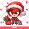 Baby Spiderman Holding A Christmas Gift Box PNG, Superhero Spiderman Christmas PNG
