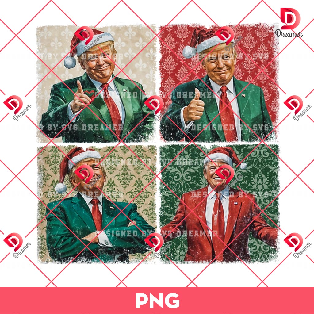 Boho Christmas Trump PNG, Happy Holidays PNG