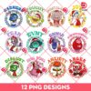 Bundle Inside Out Checkered Christmas PNG, Merry Christmas Inside Out Characters Bundle PNG