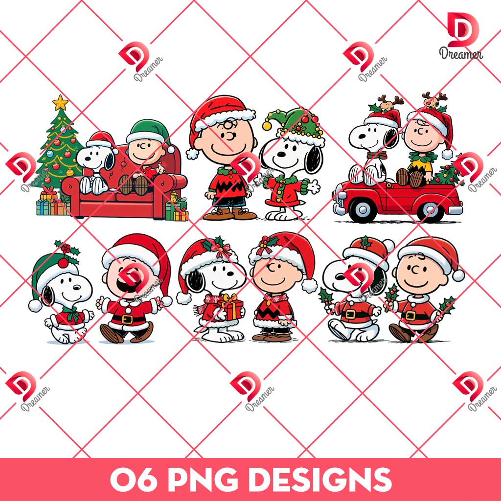 Bundle Snoopy And Charlie Brown Christmas PNG, Merry Christmas Peanuts PNG Bundle