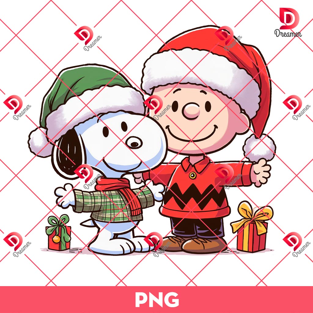 Charlie Brown And Snoopy Christmas PNG, Peanut Cartoon Characters Merry Xmas PNG