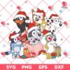 Christmas Bluey Friends SVG PNG, Merry Xmas Bluey Dog Cartoon SVG PNG