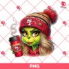 Christmas Boujee Grinch Girl SF 49ers PNG, Cute Grinch Girl San Francisco 49ers NFL Football PNG