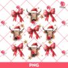 Christmas Cow Coquette PNG, Merry Xmas Bow PNG