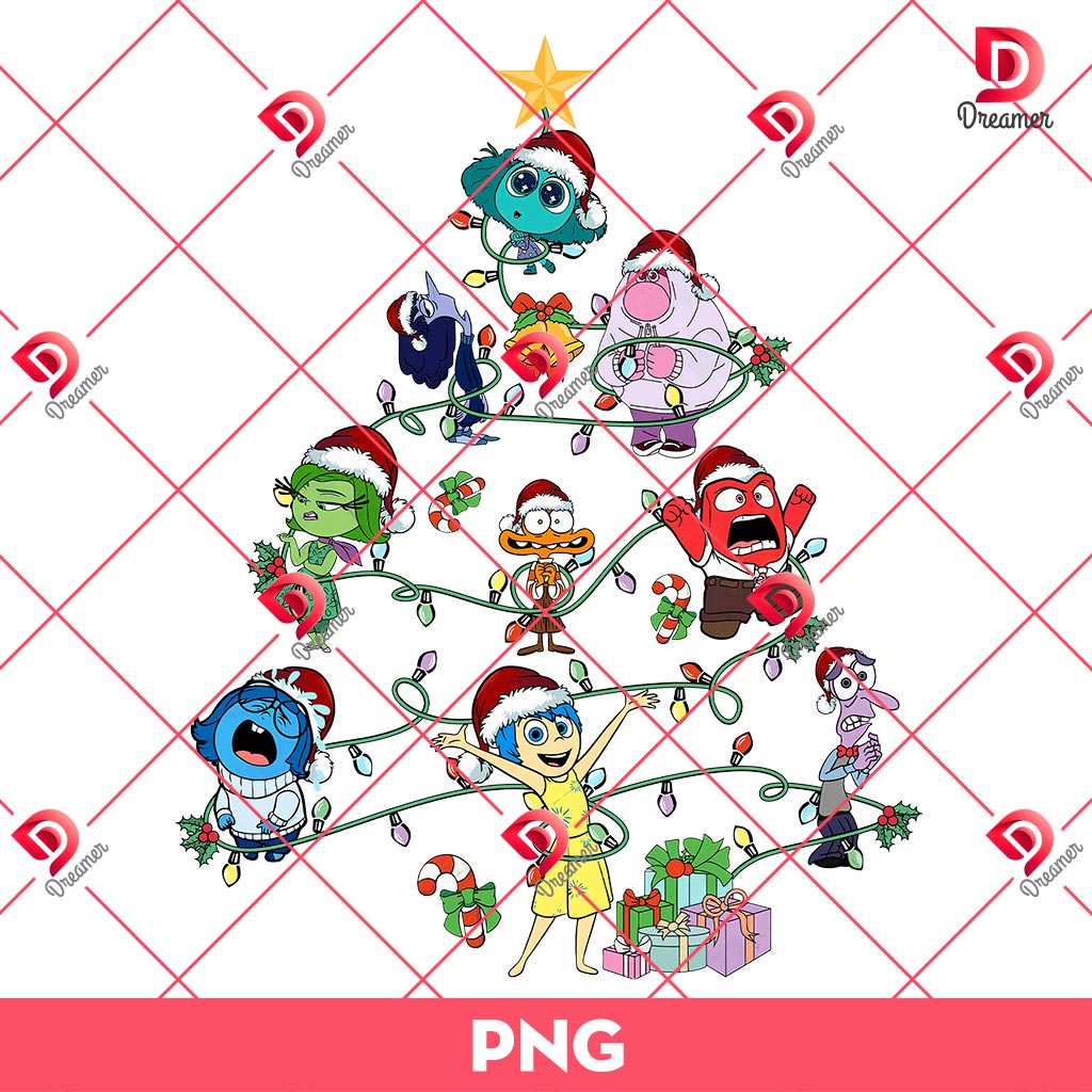 Christmas Light Tree PNG, Cartoon Emotions Friends Inside Out PNG