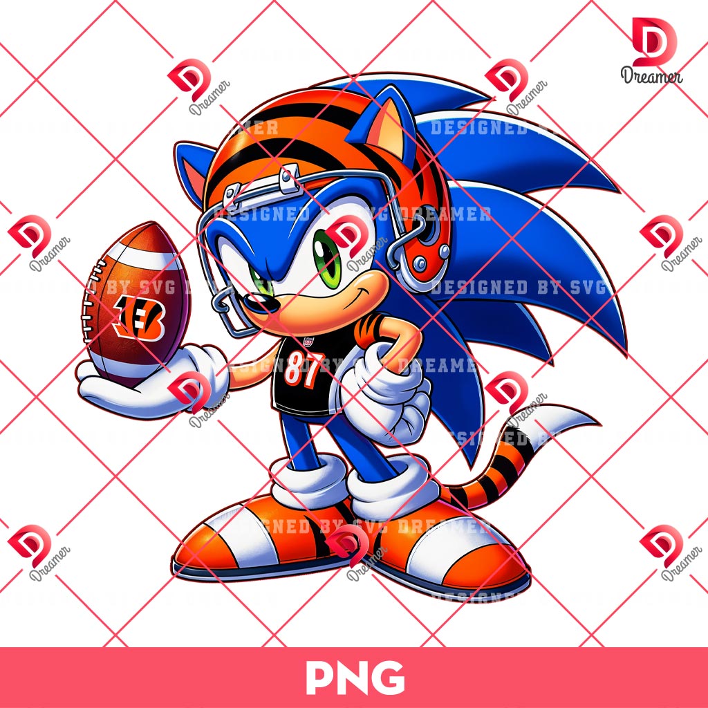 Cincinnati Bengals Sonic PNG, Sonic Football NFL Bengals PNG