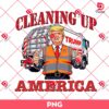Cleaning Up America PNG, Donald Trump Garbage Truck 2024 Patriotic PNG