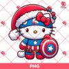 Cute Hello Kitty Captain America Christmas PNG, Merry Christmas Superhero Kitty PNG