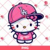 Cute Kitty Pink LA Dodgers PNG, Hello Kitty Dodgers Baseball PNG
