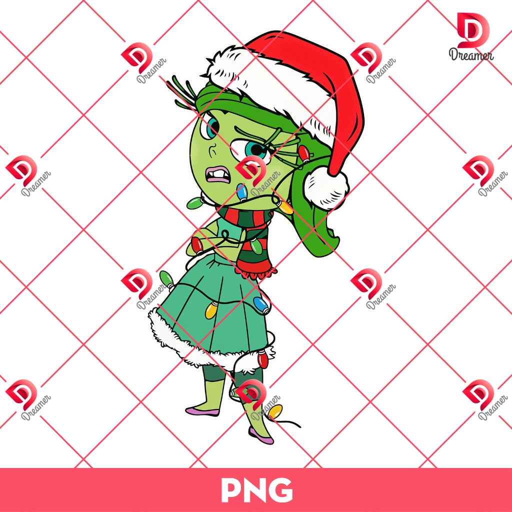 Disgust Christmas PNG, Merry Christmas Inside Out Cartoon PNG