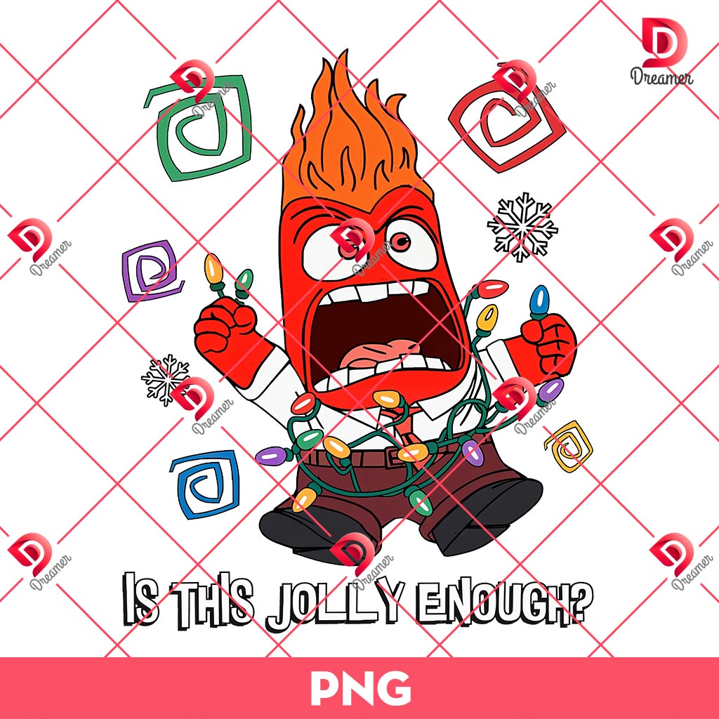 Disney Anger Christmas PNG, Inside Out Christmas Shirt Design PNG