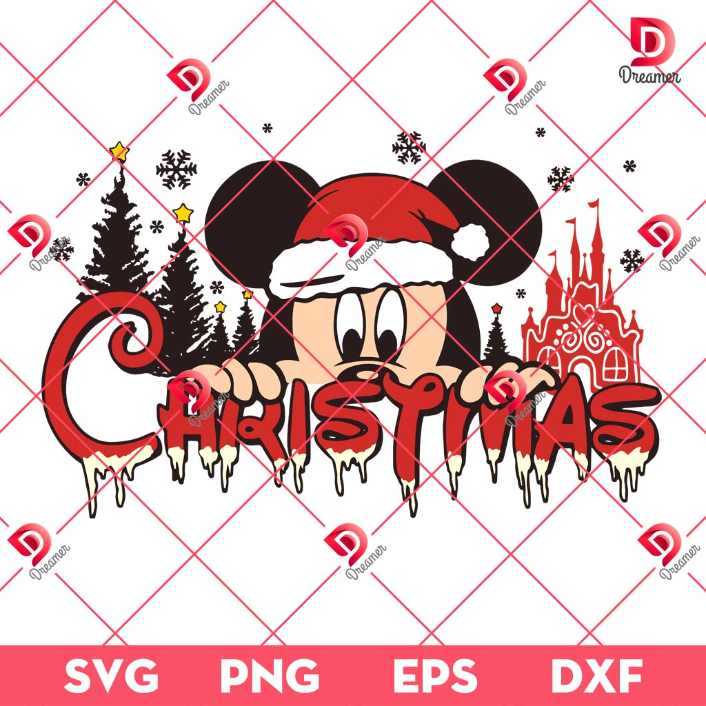 Disney Mickey Mouse Christmas 2024 SVG PNG, Disney Castle Christmas Mouse Friends PNG SVG