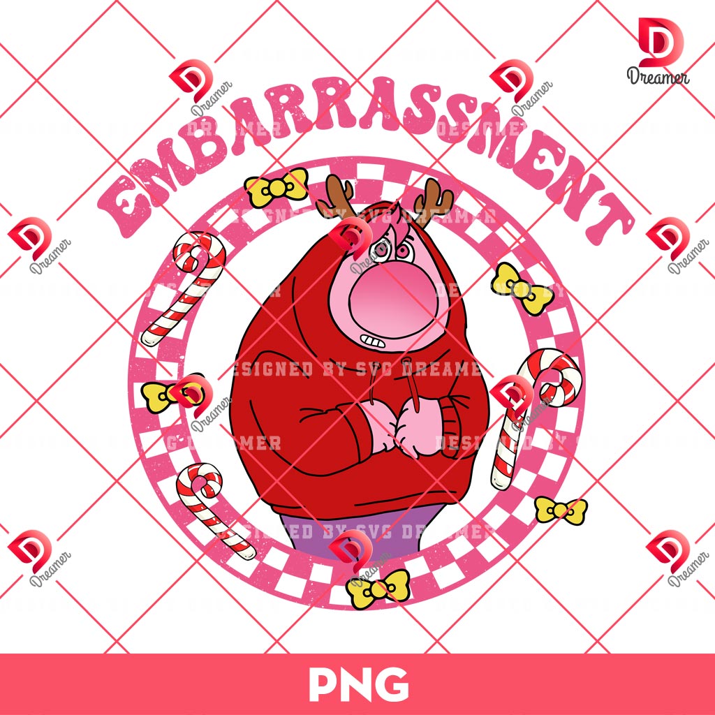 Embarrassment Inside Out Christmas PNG, Inside Out 2 Cartoon Merry Christmas Checkered Circle PNG