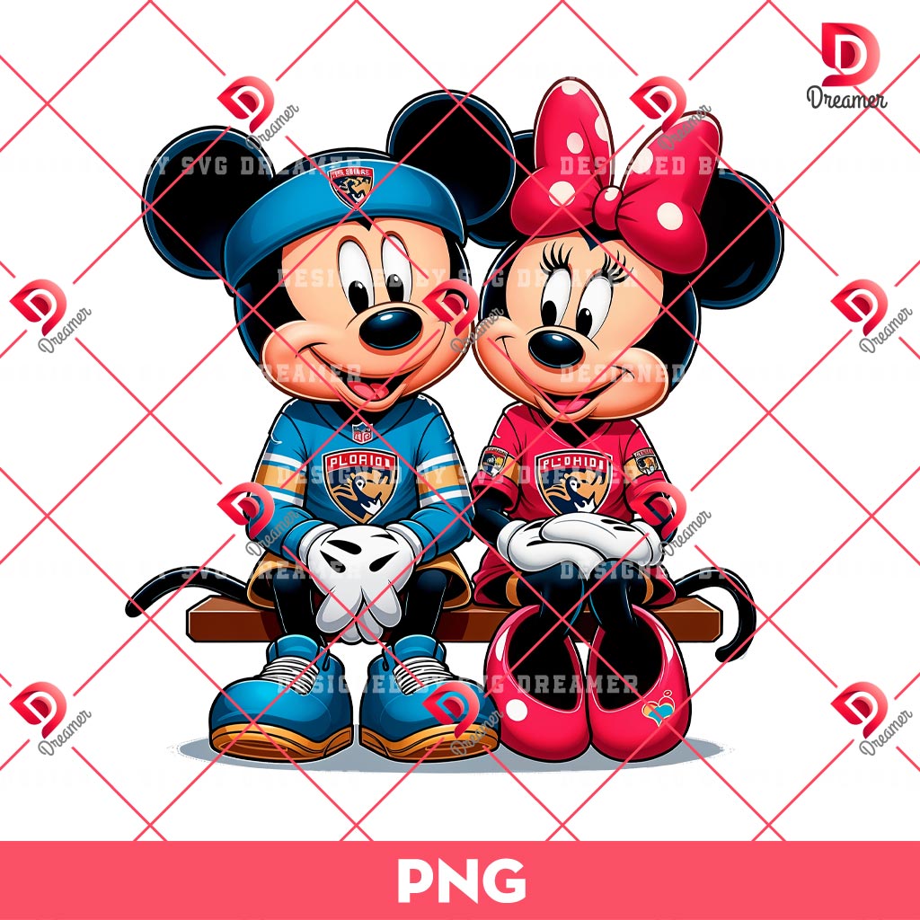 Florida Panthers Mickey Minnie Mouse PNG, Disney Sport NHL Hockey PNG