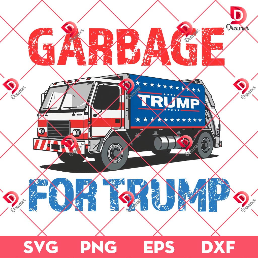 Garbage For Trump 2024 Patriotic PNG, Trump President PNG, Trump Maga 2024 PNG