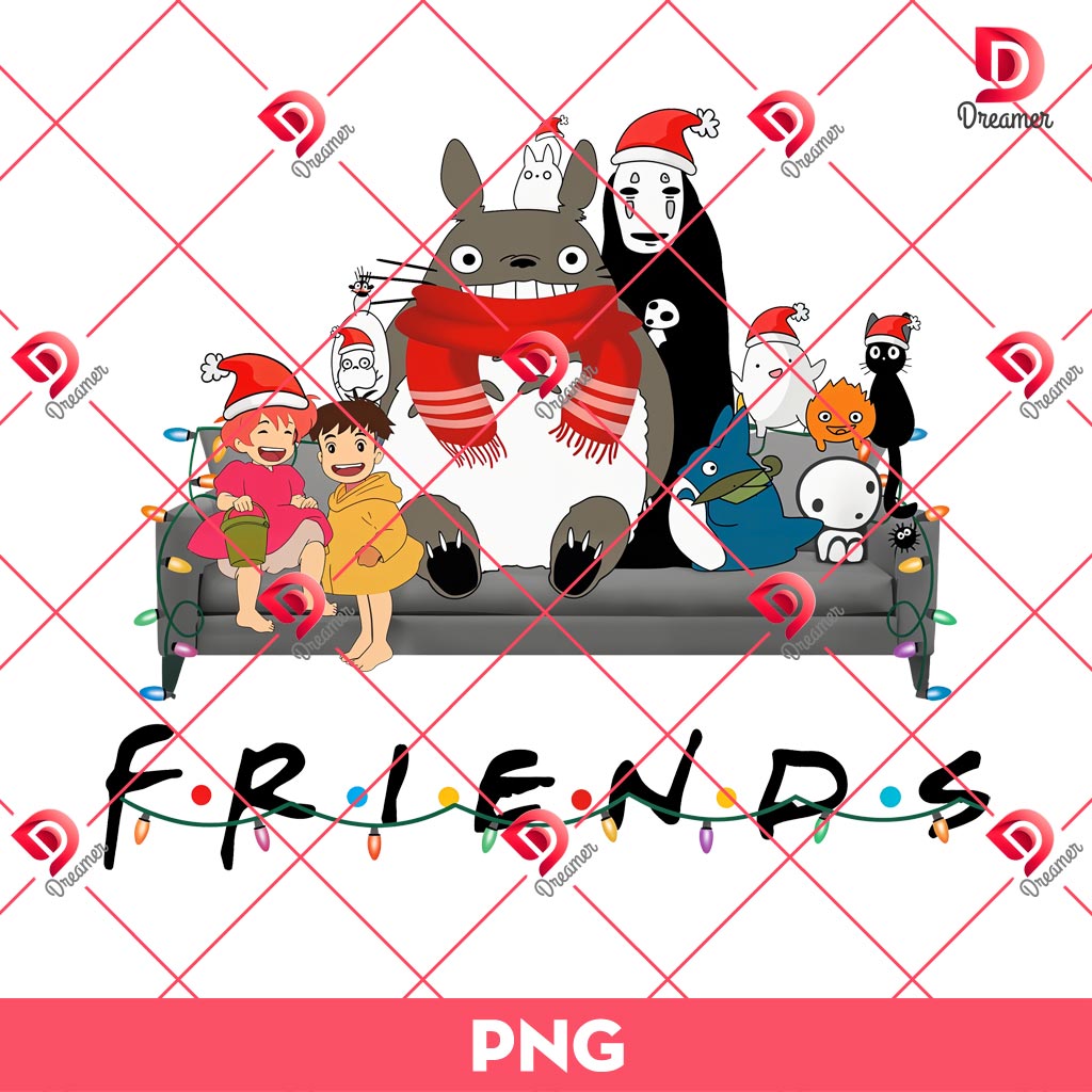 Ghibli Christmas Friends PNG, Cartoon Christmas Ghibli PNG