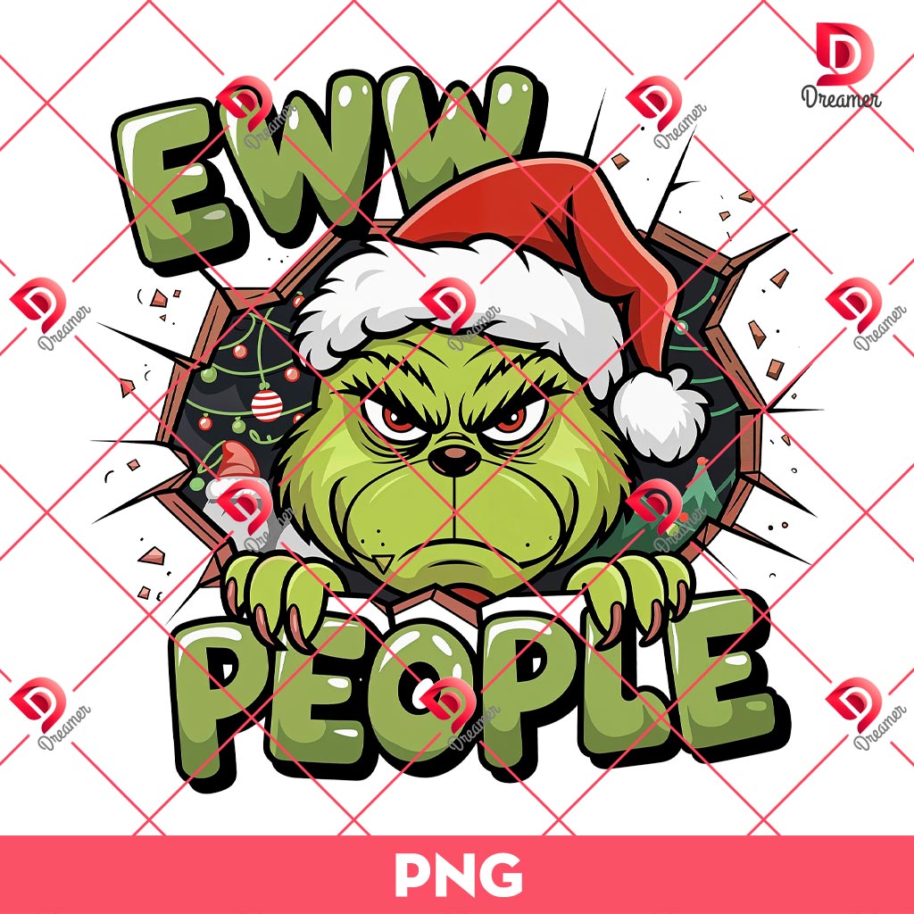Grinch Eww People PNG, Grinchy Christmas PNG