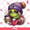 Grinch Girl Baltimore Ravens PNG, Cute Boujee Grinch Coffee NFL Football PNG