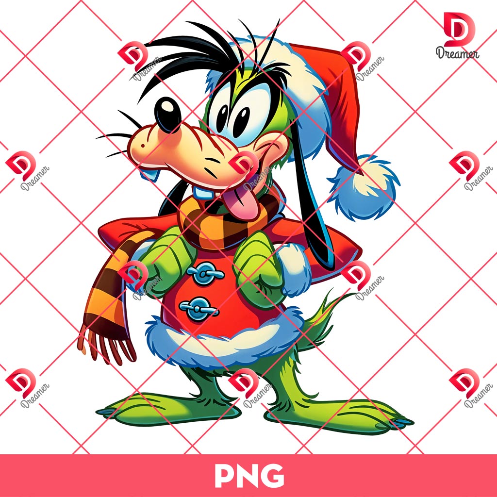 Grinch Goofy Dog PNG, Disney Goofy X Grinch PNG, Merry Christmas Disney Character PNG
