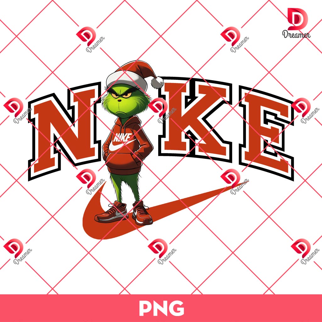 Grinch Nike PNG, Merry Christmas Grinch PNG
