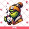 Grinchmas Pittsburgh Steelers PNG, Grinch Drinks Coffee Steelers NFL Football PNG