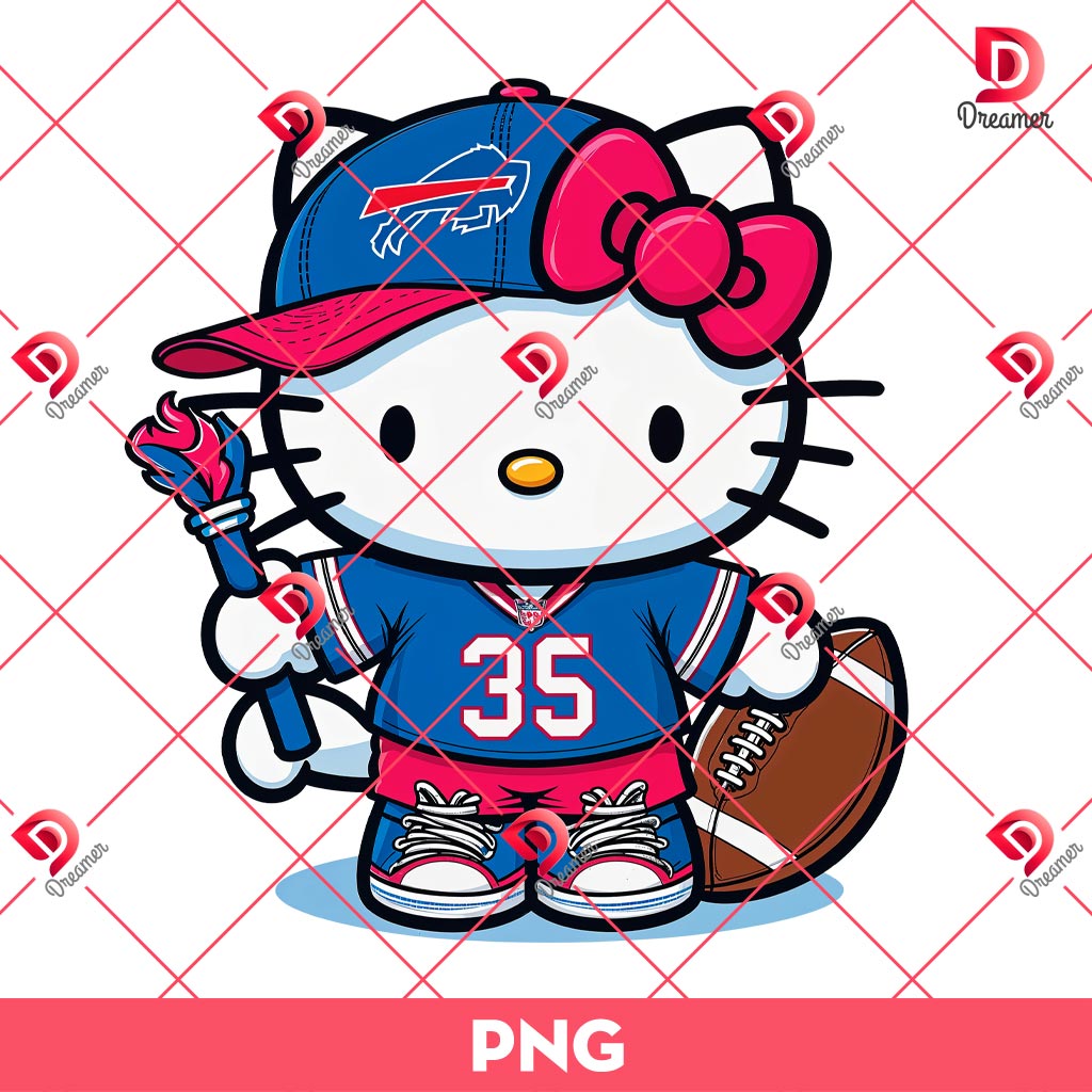 Hello Kitty Buffalo Bills Football Team PNG, NFL Hello Kitty PNG, Kitty Bills PNG