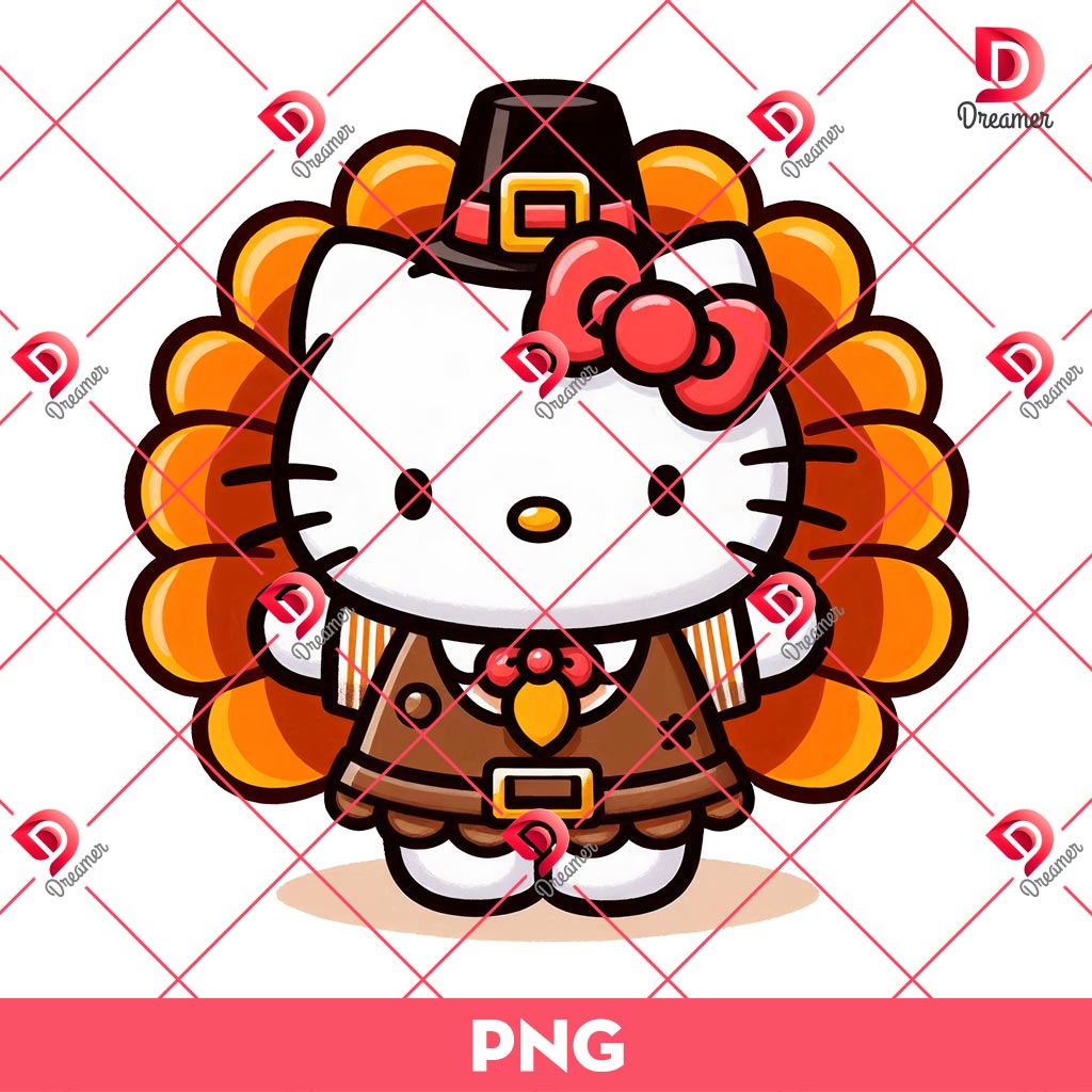 Hello Kitty Turkey PNG, Kitty Turkey Thanksgiving PNG