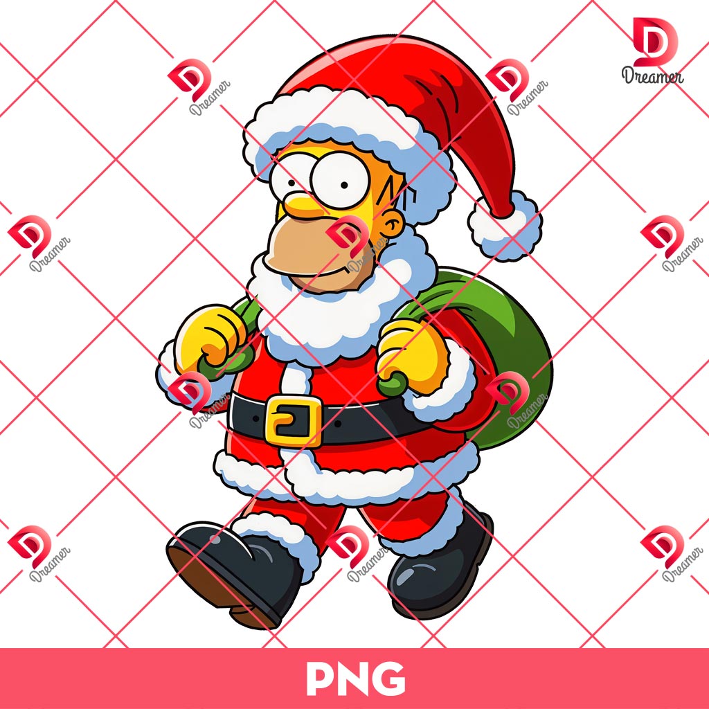 Homer Simpson Santa Claus PNG, Merry Christmas The Simpson PNG