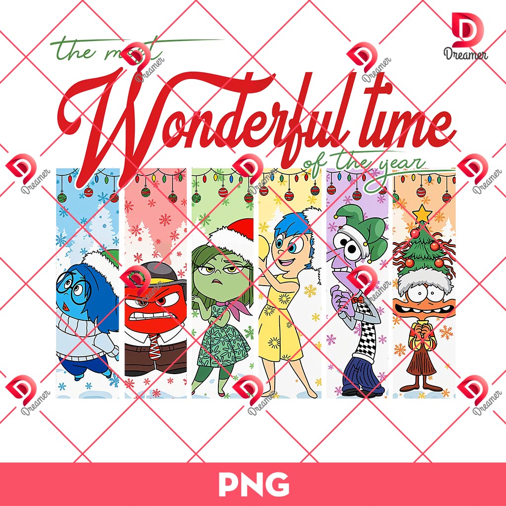 Inside Out Characters PNG, Christmas Cartoon Friends PNG