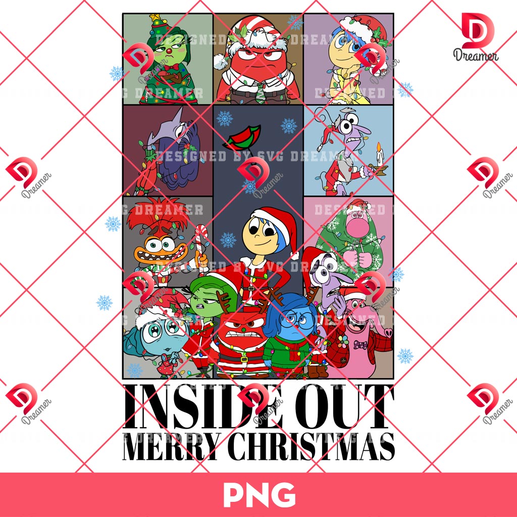 Inside Out Merry Christmas Eras Tour PNG, Inside Out Characters Xmas PNG