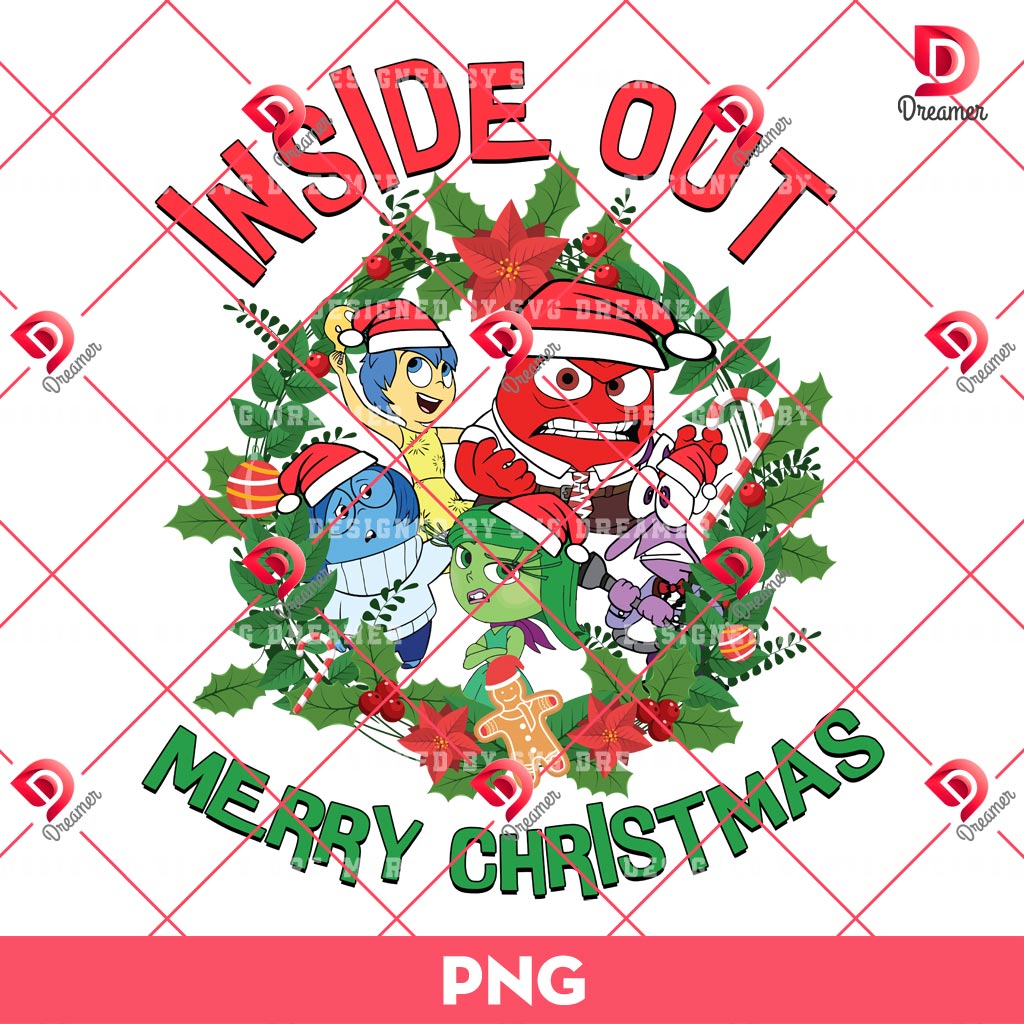 Inside Out Merry Christmas PNG, Xmas Inside Out 2 Characters PNG