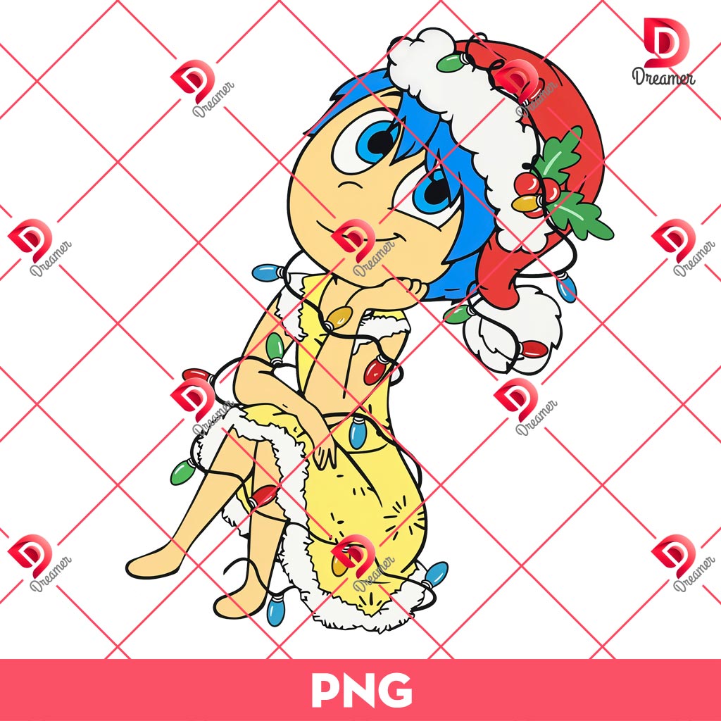 Joy Christmas PNG, Merry Christmas Inside Out Movie Cartoon PNG