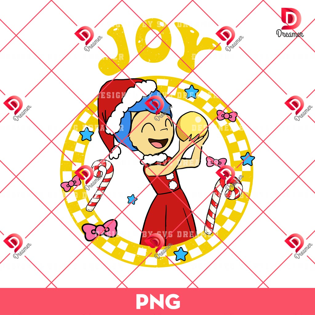 Joy Inside Out Christmas PNG, Inside Out 2 Cartoon Merry Christmas PNG