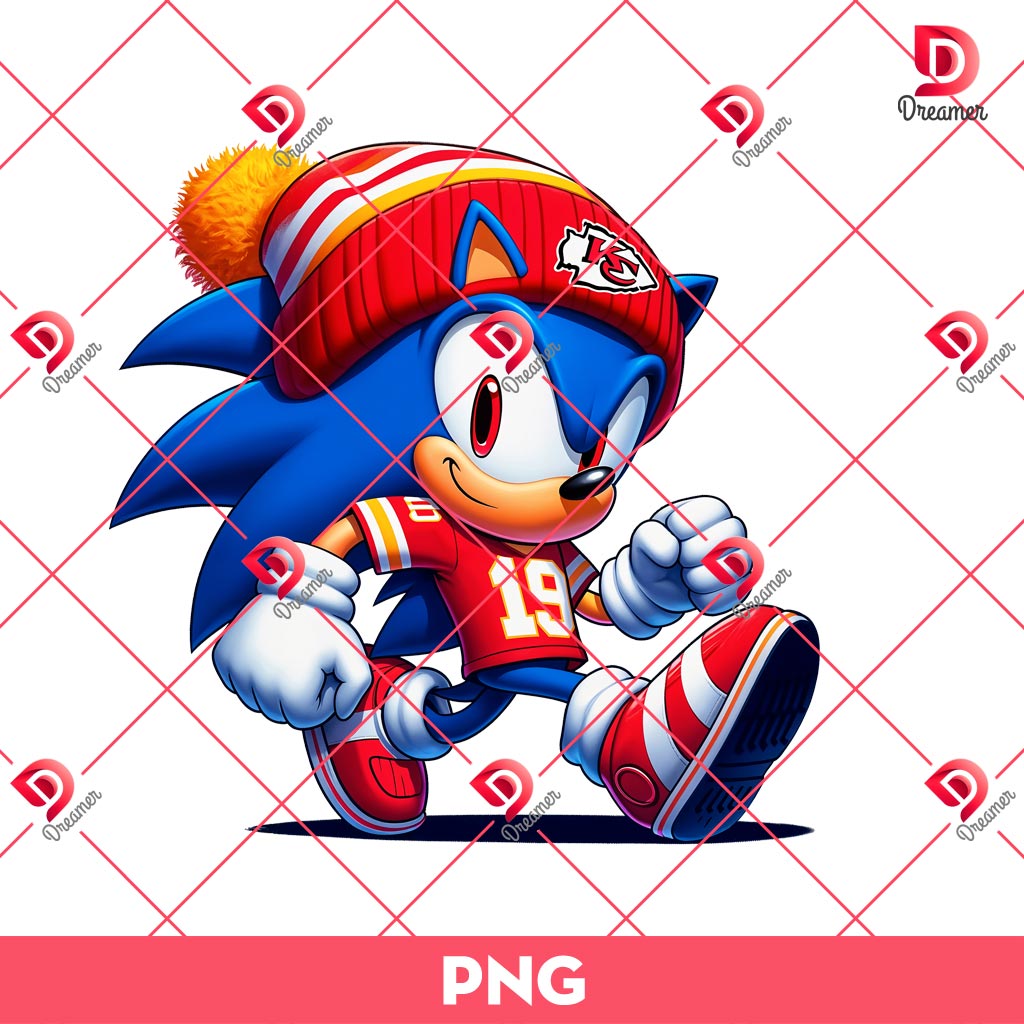 Kansas City Chiefs Sonic PNG, Sonic Chiefs NFL Football PNG