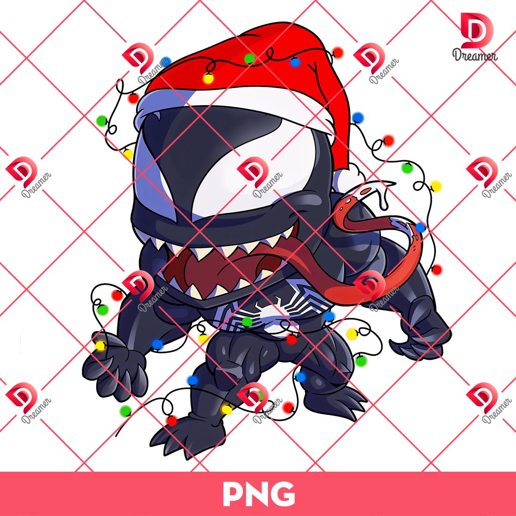 Marvel Venom Christmas PNG, Venom Santa Claus Merry Christmas PNG