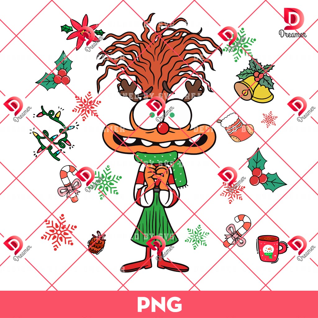 Merry Christmas Anxiety Inside Out PNG, Disney Movie Inside Out Christmas PNG