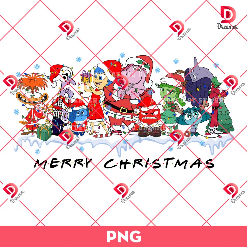 Merry Christmas Inside Out Friends PNG, Christmas Movie Cartoon Inside Out 2 PNG