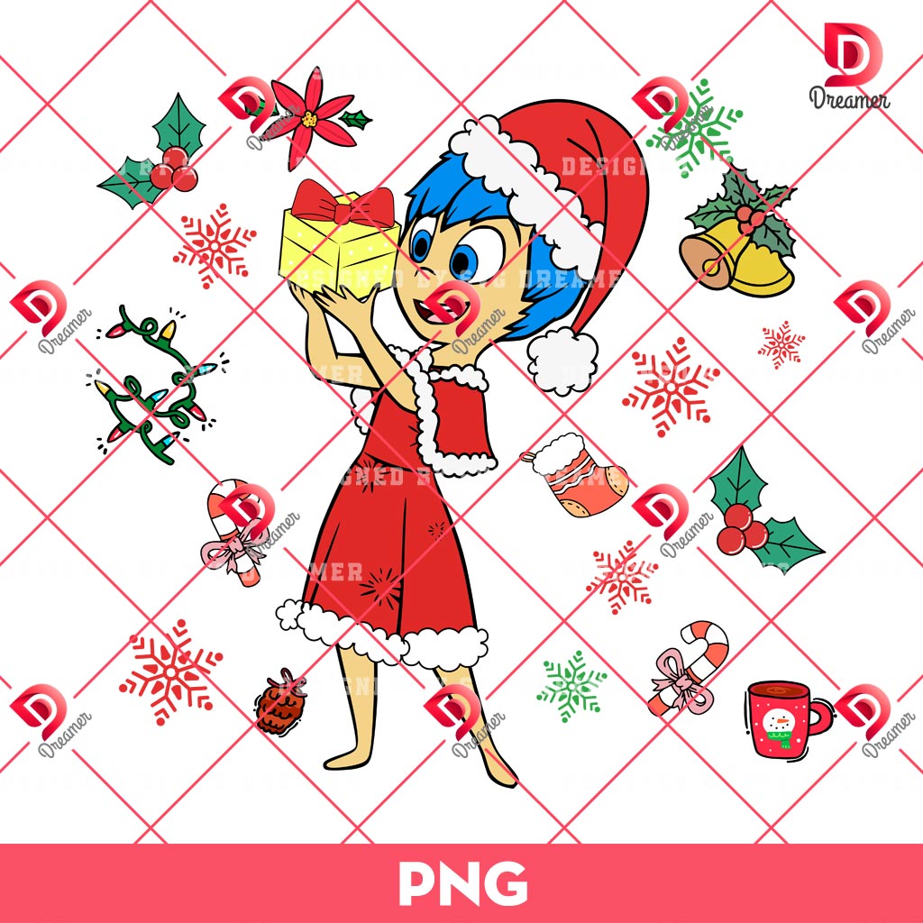 Merry Christmas Joy Inside Out PNG, Disney Movie Inside Out Christmas PNG