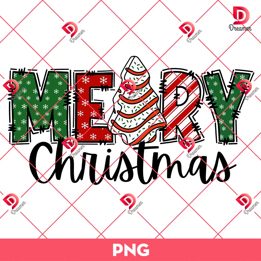 Merry Christmas Tree Cake PNG, Little Debbie Cake Christmas PNG