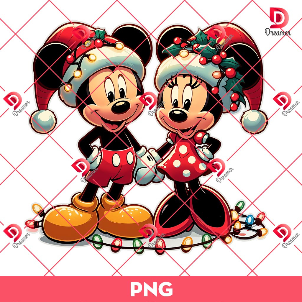 Mickey Minnie Christmas PNG, Disney Mouse Friends Christmas 2024 PNG