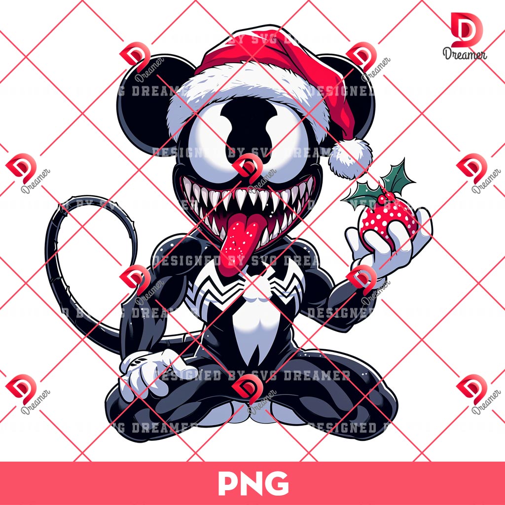 Mickey Venom Christmas PNG, Merry Christmas Marvel Venom Mickey Mouse PNG