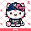 Milwaukee Brewers MLB Hello Kitty PNG, Hello Kitty Baseball Brewers Player PNG