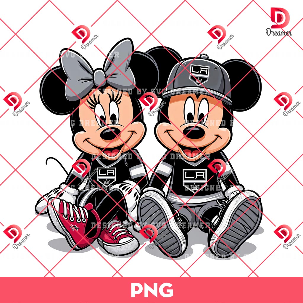 Minnie Mickey Los Angeles Kings PNG, Disney Mickey Minnie NHL Hockey PNG